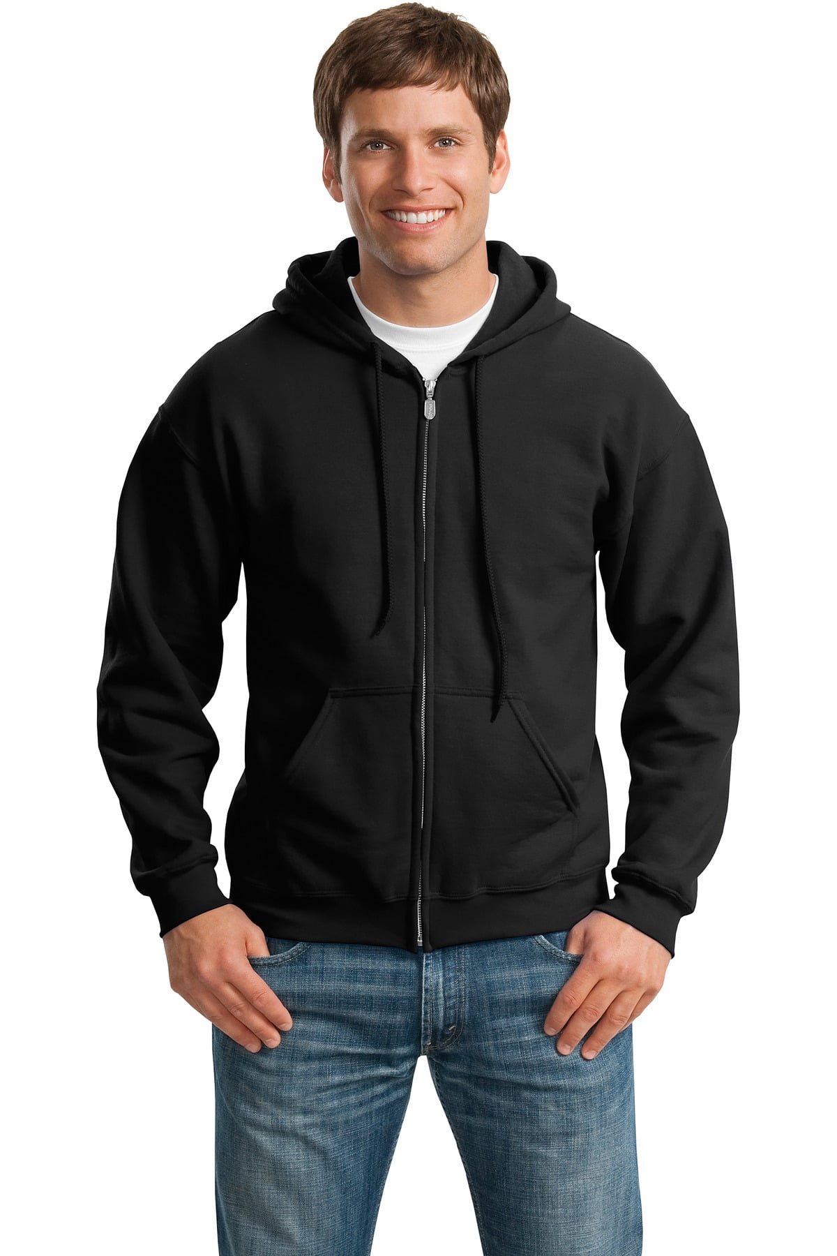 Gildan Men's Long Sleeve Full-Zip Hooded Sweatshirt. 18600