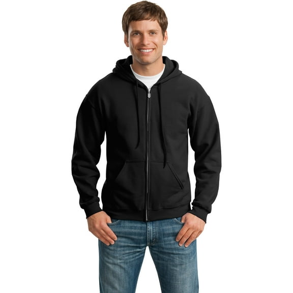 Gildan Men's Long Sleeve Full-Zip Hooded Sweatshirt. 18600