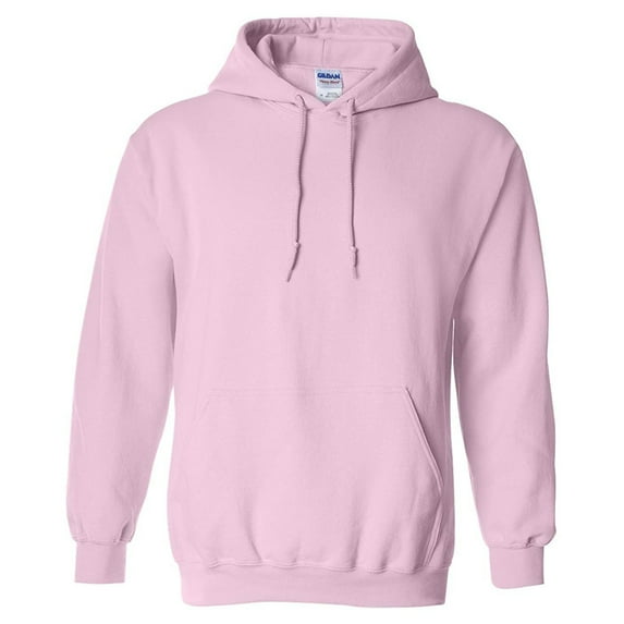 Gildan Men's Long Sleeve Heavy Blend Front Pocket Pullover Hoodie Light Pink L