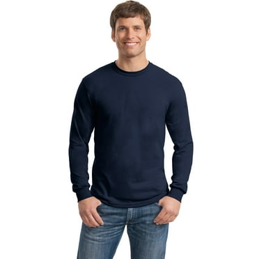 Gildan Men's Long Sleeve Rib Knit Cuffs T-Shirt. 8400