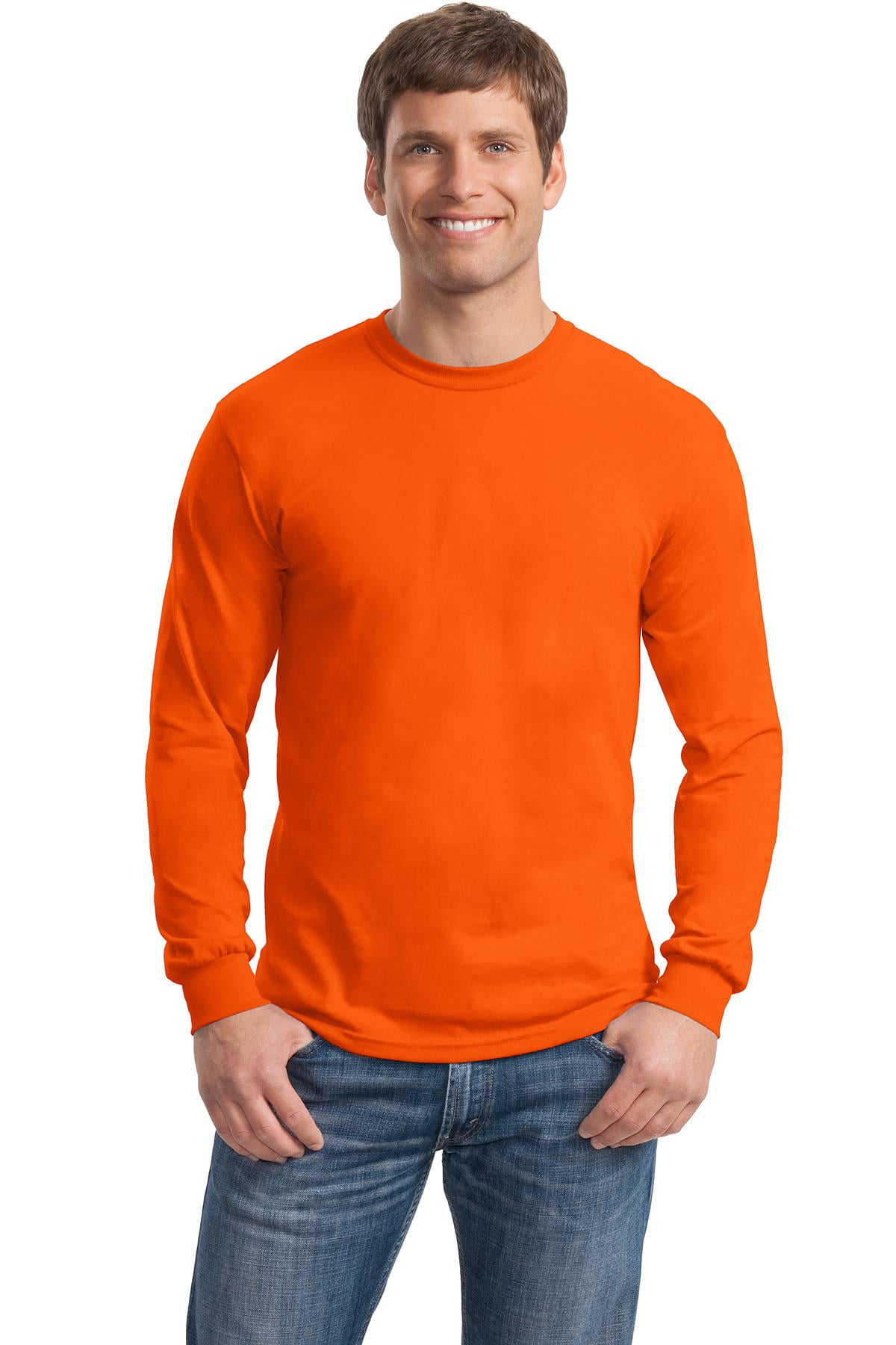 Gildan Men's Long Sleeve Rib Knit Cuffs T-Shirt. 8400 - Walmart.com
