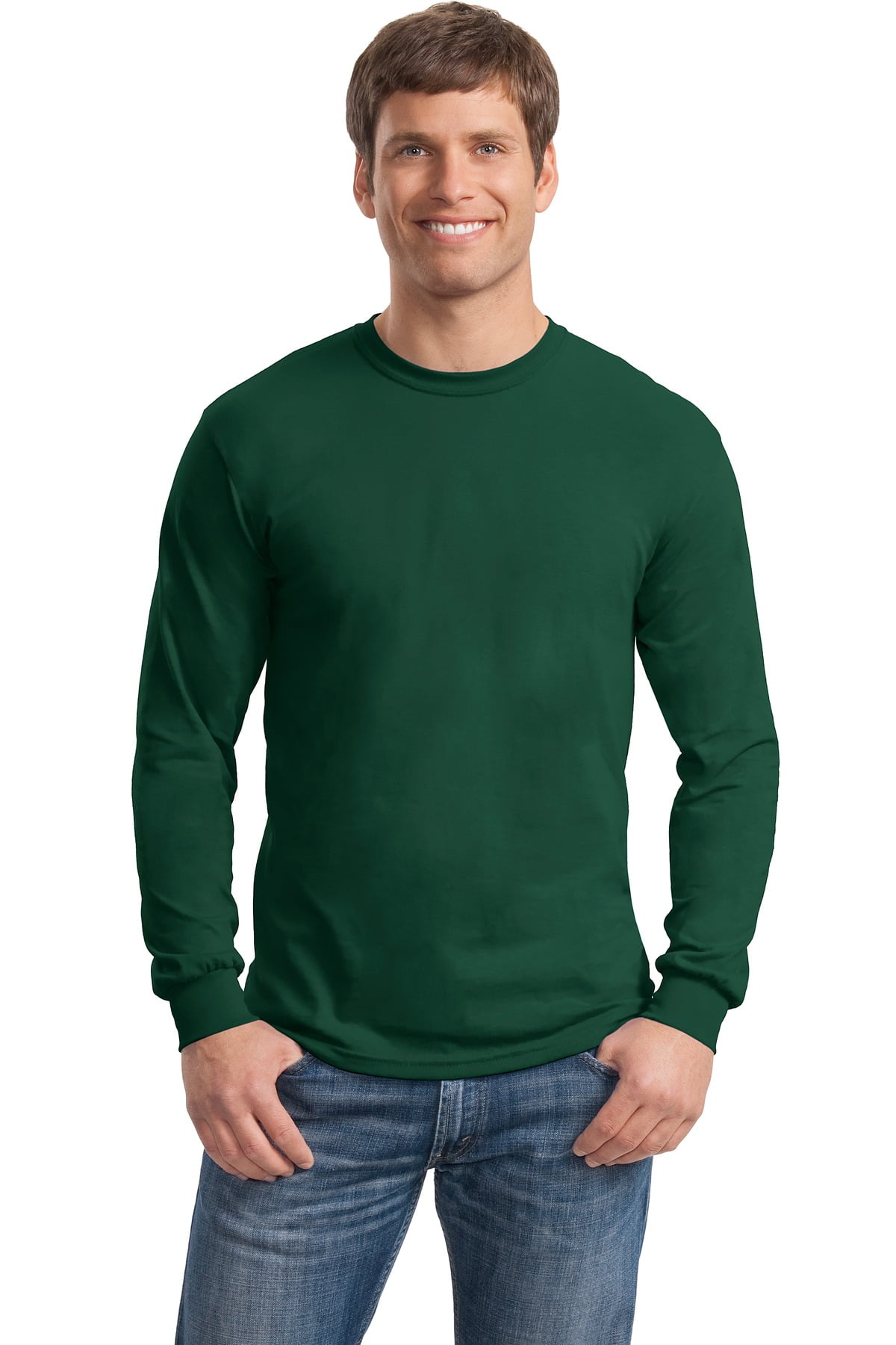 Gildan Ultra Cotton Long Sleeve T-Shirt | Rib-Knit Cuffs, Preshrunk Jersey (Sizes S-5X)