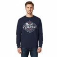 thumbnail image 1 of Gildan Men's Merry Christmas Crewneck Sweatshirt, Christmas Funny Graphic Printed Shirt, Navy, XL, 1 of 5