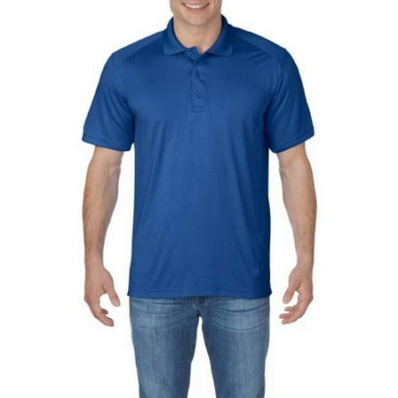 Gildan Men's Polo Shirt Performance Adult Interlock Sport Short Sleeve Shirt, Sport Royal, S