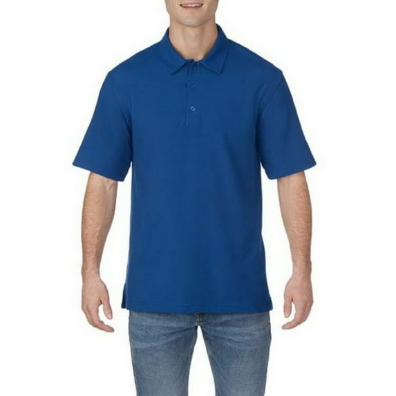 Gildan Men's Polo T-Shirt Dryblend CVC Sport Shirt Short Sleeve Casual Tee, Sport Royal, L