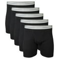 thumbnail image 1 of Gildan Men's Underwear Boxer Briefs, Multipack, Black (5-pack, Classic Length), Large, 1 of 6