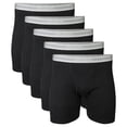 thumbnail image 1 of Gildan Men's Underwear Boxer Briefs, Multipack, Black (5-pack, Classic Length), Medium, 1 of 6