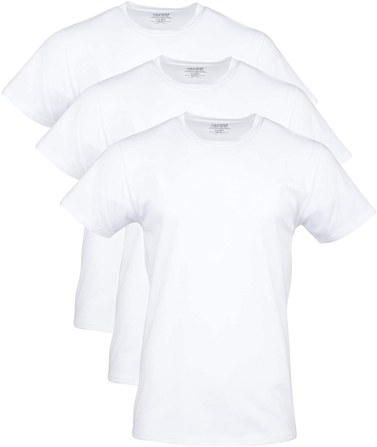 Gildan Men's Short Sleeve Cotton Stretch Crew T-Shirts up to 2XL, 3-Pack