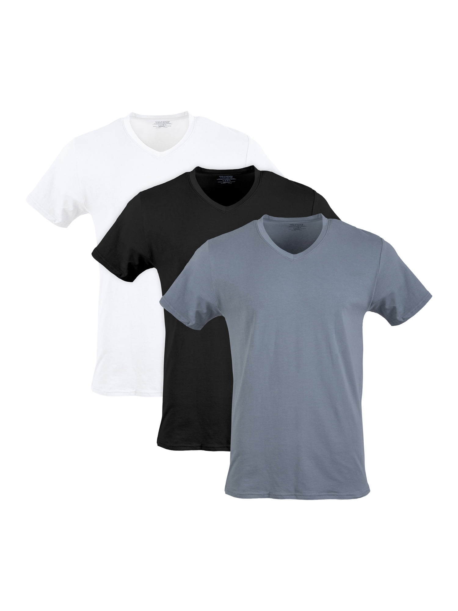 Gildan Men's Short Sleeve Cotton Stretch V-Neck T-Shirts, up to 3-Pack
