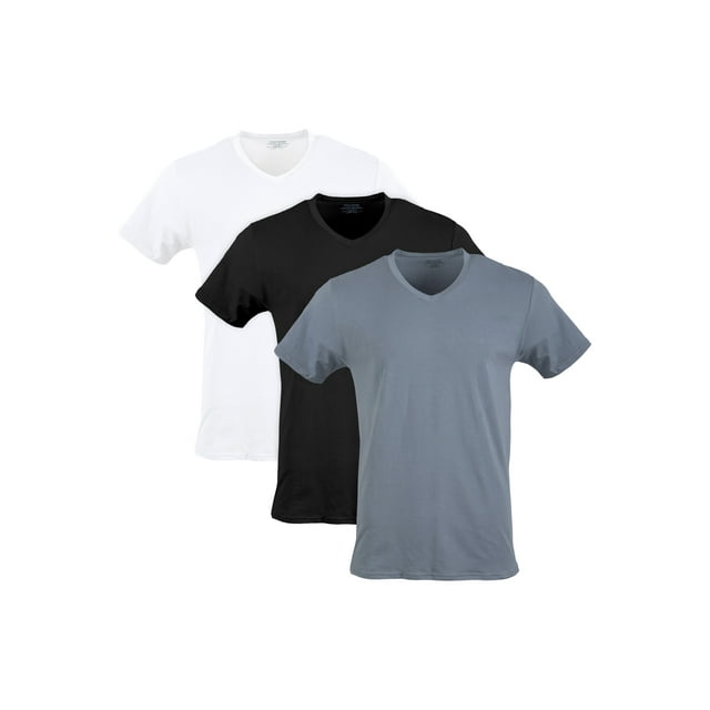 Gildan Men's Cotton Stretch V-Neck T-Shirts, 3-Pack, Moisture Wicking ...