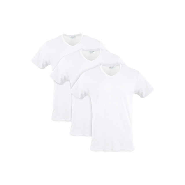 Gildan Men's Cotton Stretch VNeck TShirts, Short Sleeve, 3Pack, up