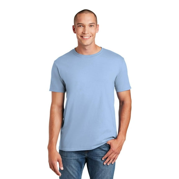 Gildan Men's Short Sleeve Crew T-Shirt - 100 Cotton, Light Blue, Sizes S-3XL, Crafting Tee