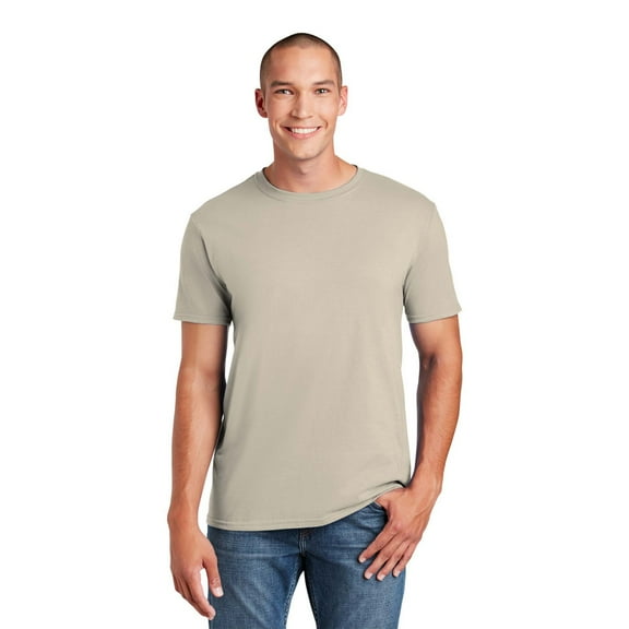 Gildan Men's Short Sleeve Crew T-Shirt - 100 Cotton, Sand, Sizes S-3XL, Crafting Tee