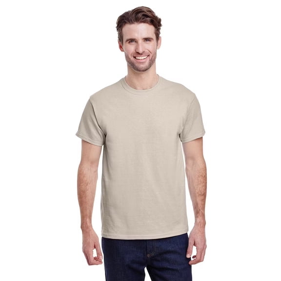 Gildan Men’s Short Sleeve Crew T-Shirt of 100 Ultra Cotton - Soft, Classic Fit Tee - Sand, 2XL