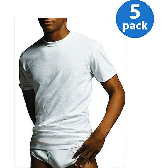Gildan Men's Short Sleeve Crew White T-Shirt, 5-Pack