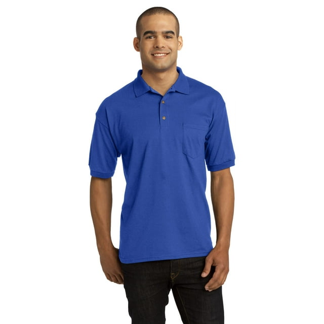 Gildan Men's Short Sleeve Jersey Knit Sport Shirt with Pocket. 8900