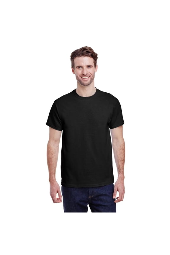Ultra Cotton Men’s Black T-Shirt, Comfortable, Short Sleeve Crew Neck Classic Tee, Size S-5XL