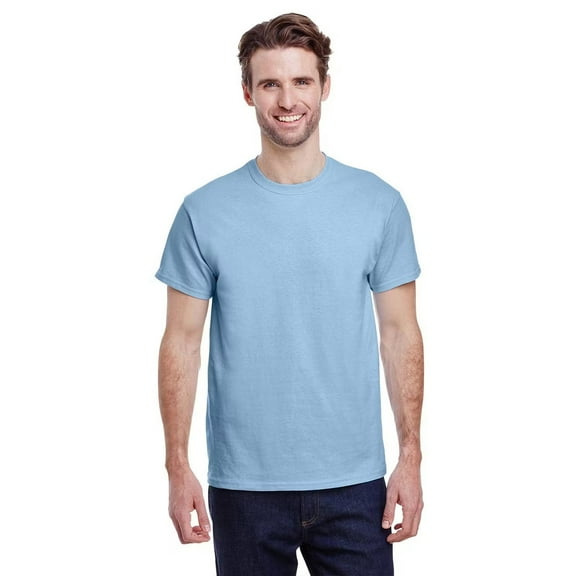 Gildan Men’s Short Sleeve T-Shirt - Light Blue, Sizes S-5XL - 100 Ultra Cotton, Crew Neck Classic Fit Tee