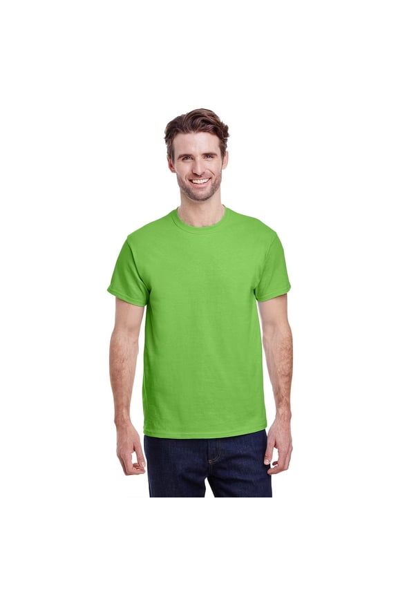 Men’s Short Sleeve T-Shirt - Lime, Sizes S-5XL - 100 Ultra Cotton, Crew Neck Classic Fit Tee