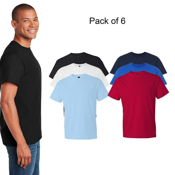 Gildan Men's Short Sleeve T-Shirt, Multicolor Crewneck Softstyle Casual Tee, 6 Pack, S