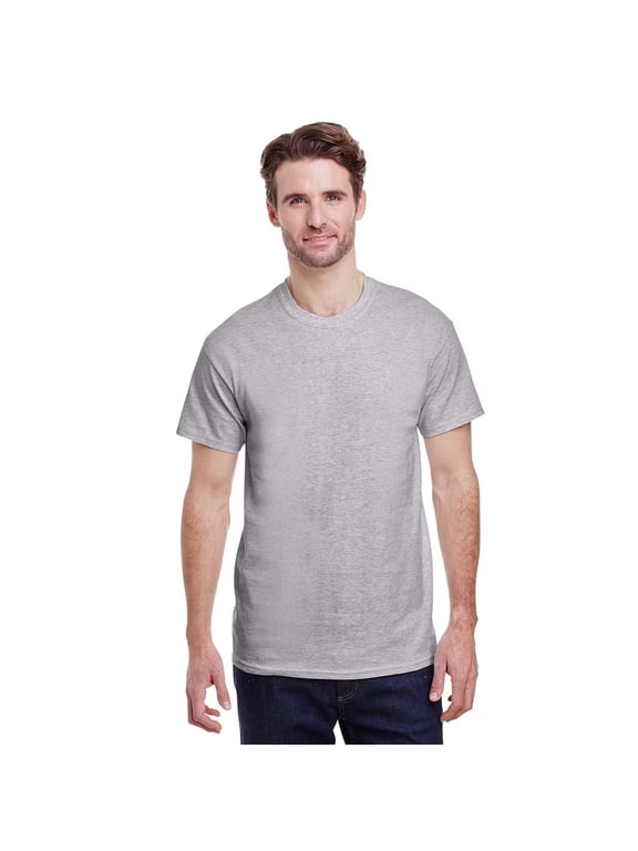 Men’s Short Sleeve T-Shirt - Sport Grey, Sizes S-5XL | 90/10 Cotton/Polyester, Crew Neck Classic Tee