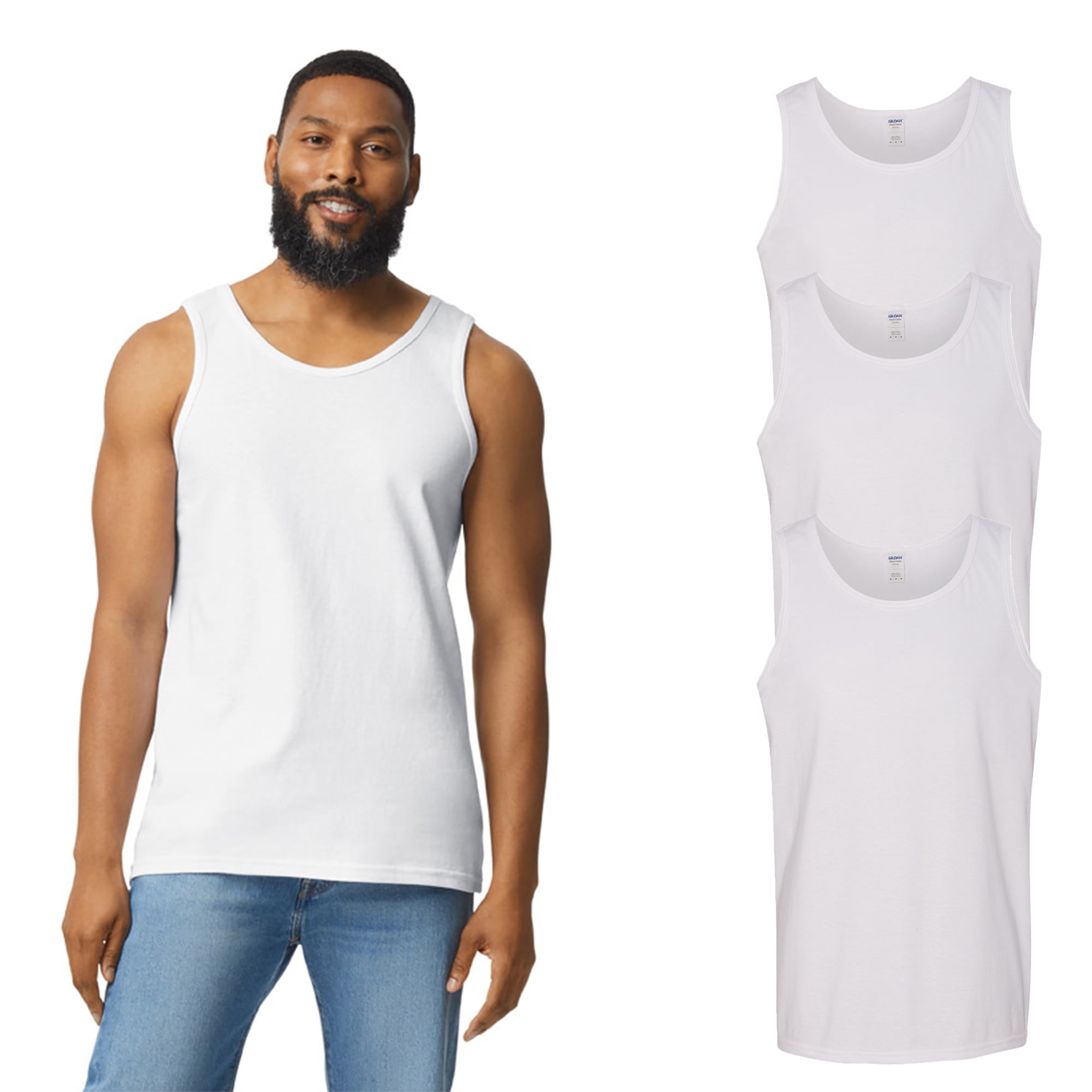 Gildan Men's Sleeveless Cotton Tank Top, Comfortable Classic