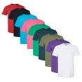thumbnail image 1 of Gildan Men's Softstyle CVC T-Shirt, 4.6 oz. 60/40 Cotton/Polyester Bulk Tee, Assorted Short Sleeve Crewneck Plain Tees, Mixed Color Solid T-shirts (Dark+Bright Color 9 Pack, 2XL), 1 of 8