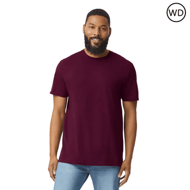 Gildan Men's Softstyle CVC T-Shirt, Crewneck Tee for Crafting, 60/40 Cotton/polyester, Maroon Mist Shirt, L