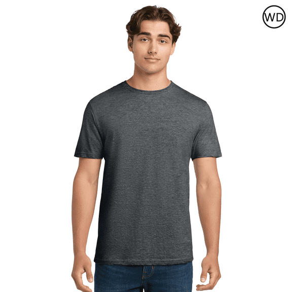 Gildan Men's Softstyle CVC T-Shirt, Crewneck Tee for Crafting, 60/40 Cotton/polyester, Pitch Black Mist Shirt, L