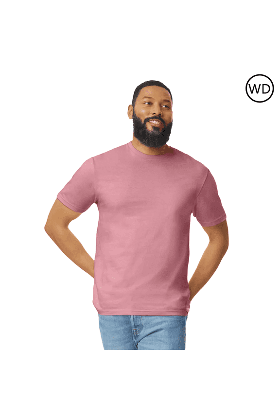 Men's Softstyle CVC T-Shirt, Crewneck Tee for Crafting, 60/40 Cotton/polyester, Plumrose Shirt, M