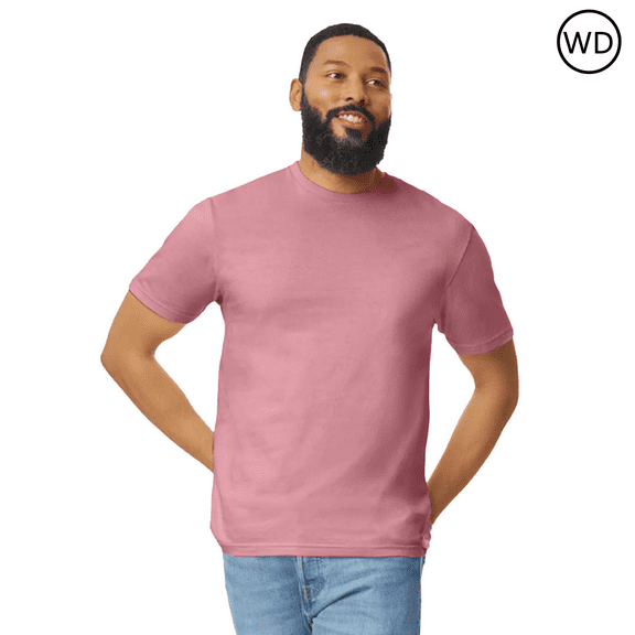 Gildan Men's Softstyle CVC T-Shirt, Crewneck Tee for Crafting, 60/40 Cotton/polyester, Plumrose Shirt, S