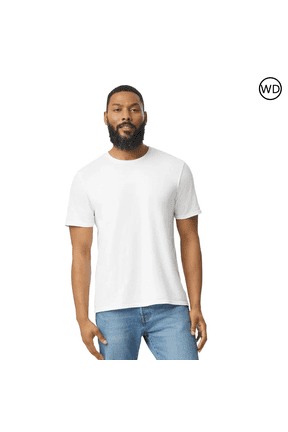 Men's Softstyle CVC T-Shirt, Crewneck Tee for Crafting, 60/40 Cotton/polyester, White Shirt, 2XL