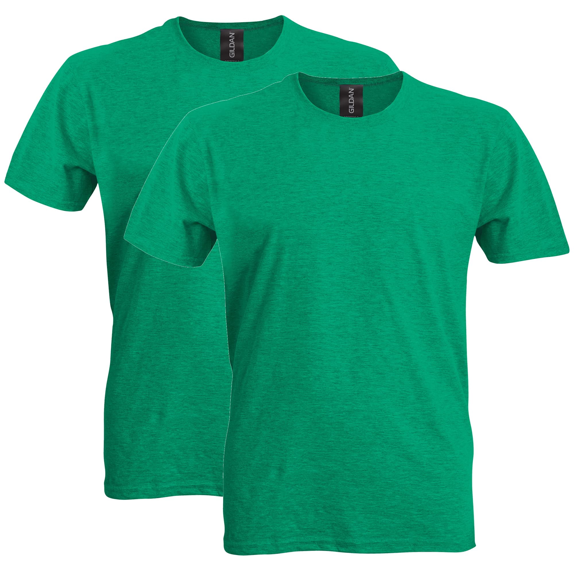 Gildan Mens Softstyle T-Shirt, 2XL, Heather Irish Green (Pack of 2) 2 ...