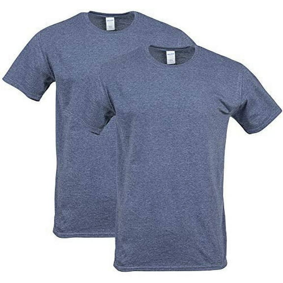 Gildan Men's Softstyle Cotton T-Shirt, Style G64000, 2-Pack, Heather Navy, 2X-Large
