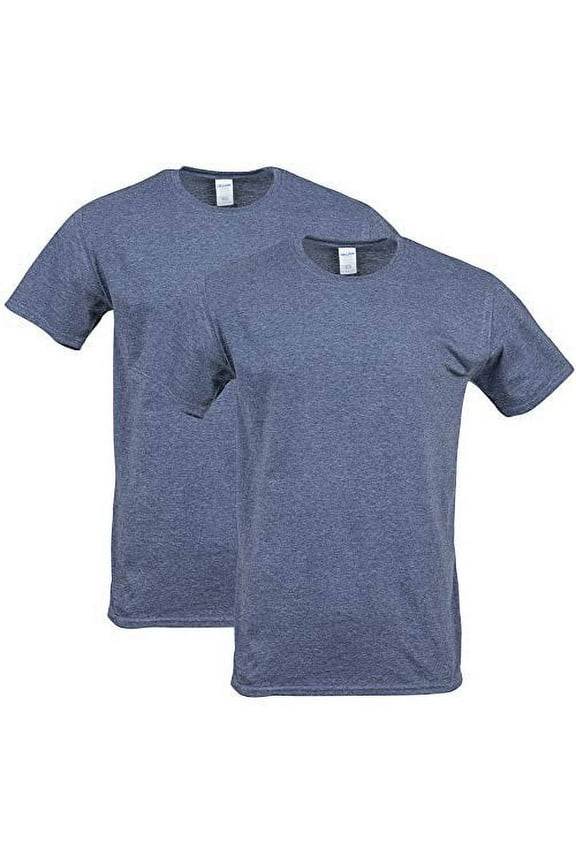 Men's Softstyle Cotton T-Shirt, Style G64000, 2-Pack, Heather Navy, Medium