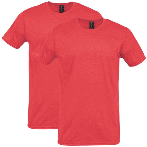 Gildan Men's Softstyle Cotton T-Shirt, Style G64000, 2-Pack, Heather Red, Medium