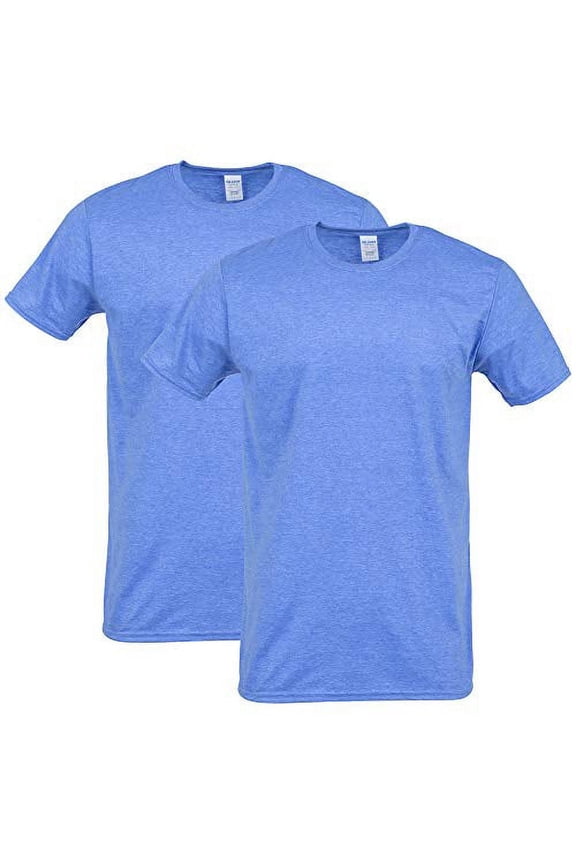 Men's Softstyle Cotton T-Shirt, Style G64000, 2-Pack, Heather Royal, Large