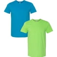 thumbnail image 1 of Gildan Mens Softstyle T-Shirt, L, Lime (Pack of 2) (1 Sapphire / 1 Lime), 1 of 1