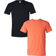 thumbnail image 1 of Gildan Mens Softstyle T-Shirt, S, Black (Pack of 2) (1 Heather Orange / 1 Black), 1 of 1