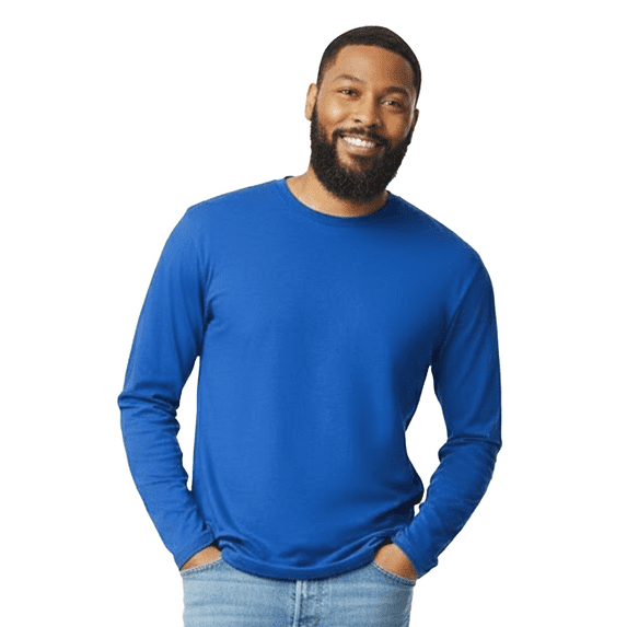 Gildan Men's Softstyle Long Sleeve T-Shirt, Crew Neck Modern Classic Fit Tee, Royal, 3XL