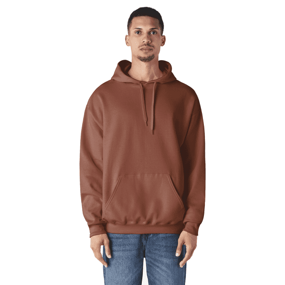 Gildan Men's Softstyle Midweight Hooded Sweatshirt, Classic Fit Fleece Hoodie, Cocoa, L