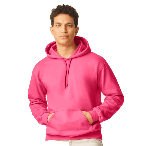 Gildan Men's Softstyle Midweight Hooded Sweatshirt, Classic Fit Fleece Hoodie, Pink Lemonade, XL