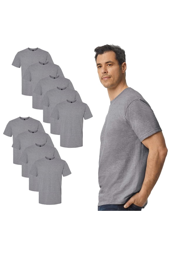 Men’s Softstyle Midweight T-Shirt, Classic Fit, Short Sleeve, Crewneck, Graphite Heather, 2XL