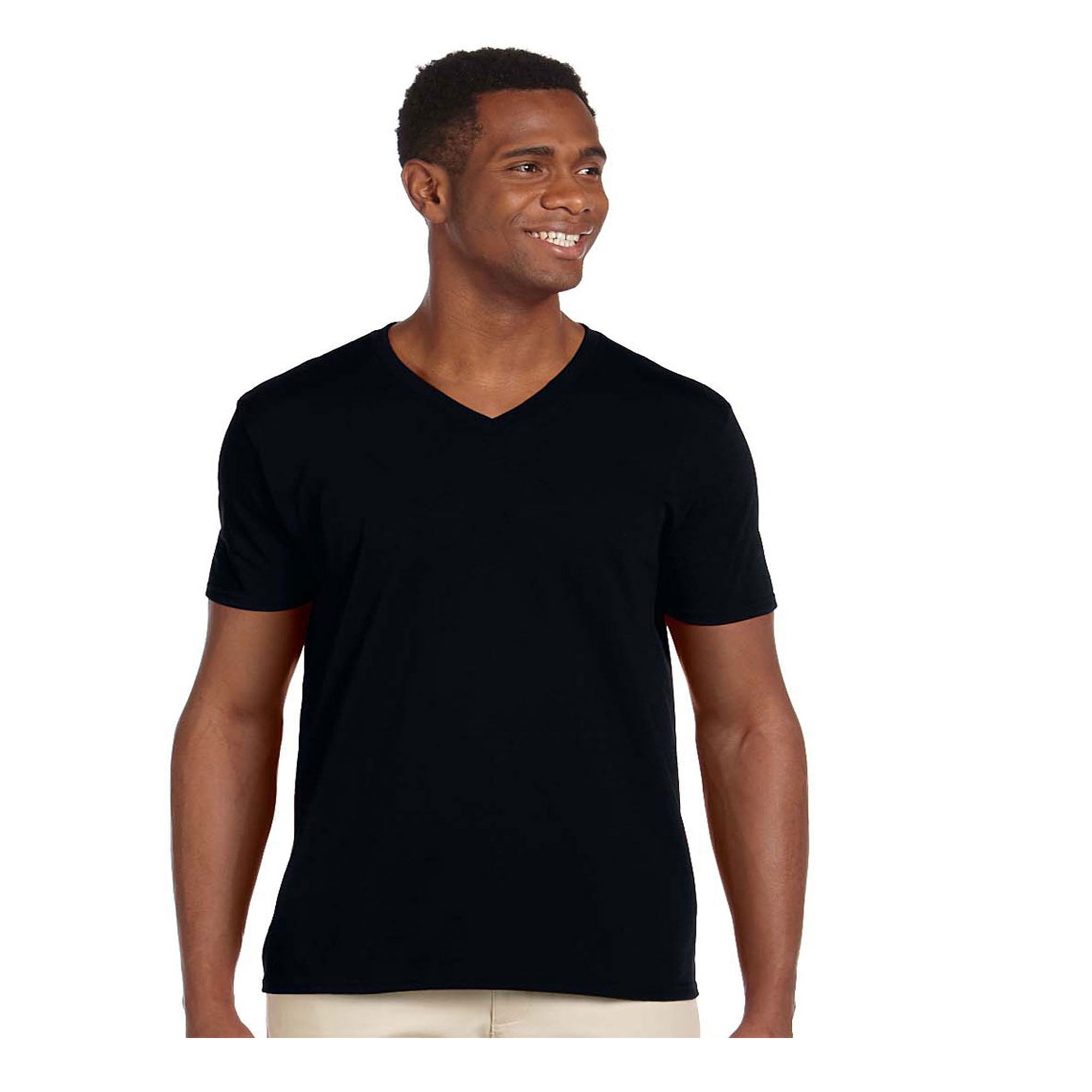 Gildan Men's Softstyle Preshrunk Heather V-Neck T-Shirt, Style G64V00 ...
