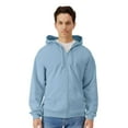 thumbnail image 1 of Gildan Men's Softstyle Zip Up Hoodie, Classic Fleece Full-Zip Hooded Sweatshirt, Stone Blue, 2XL, 1 of 5