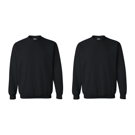 Gildan Men's Sweatshirt, M, Heavy Blend Crewneck Comfortable Black Color Pullover Fleece, 2 Pack