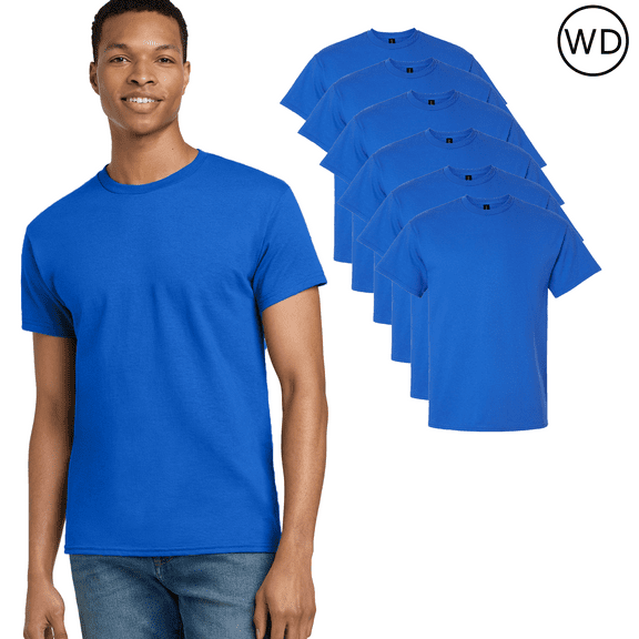 Gildan Ultra Cotton T-Shirt 2000 – Short Sleeve T-shirt For Men,100% Cotton, Royal, Pack of 6, Pack of 6, 3XL