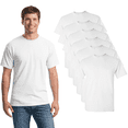 thumbnail image 1 of Gildan Men's T-shirt-White tees | 100% Heavy Cotton 6 Pack | Rib Collar- Classic Width | Short Sleeve Shirts 5.3 oz | Size: 3XL, 1 of 4