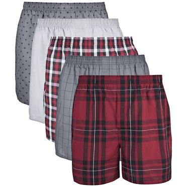 Gildan Men's Tag Free Woven Boxers, 5-Pack
