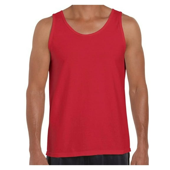 Gildan Men's Tank Top Mens Muscle Shirts Best Mens Tanks Cotton Sleeveless Shirts for Him Blank All Color Red Tees for Men Red Tanks Red Tank Top for Men